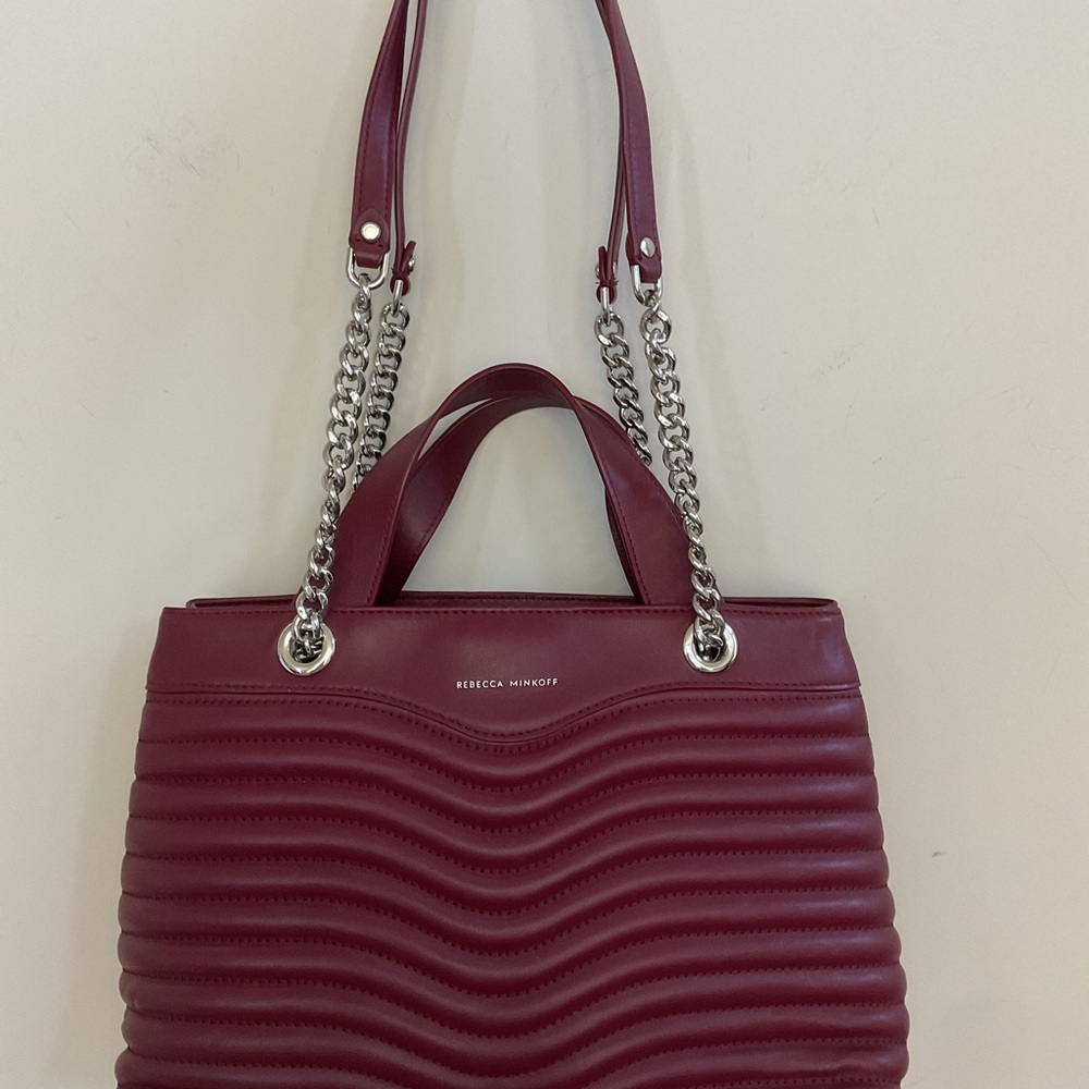 *NWOT* Rebecca Minkoff M.a.b. Quilted Top Handle Satchel In Pinot Noir